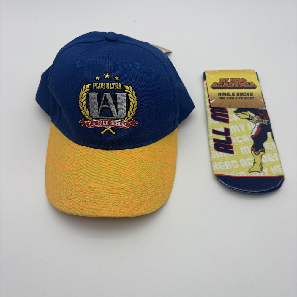 CultureFly My Hero Academia Hat Mens One Size‎ Blue U.A. Snapback All Might